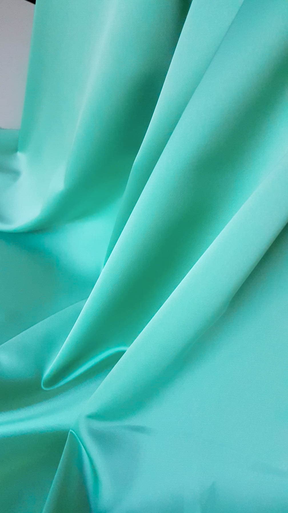 Mint Green Heavy Silky Satin Duchesse Fabric by Yard, Satin for Wedding Elegant Bridal Gown