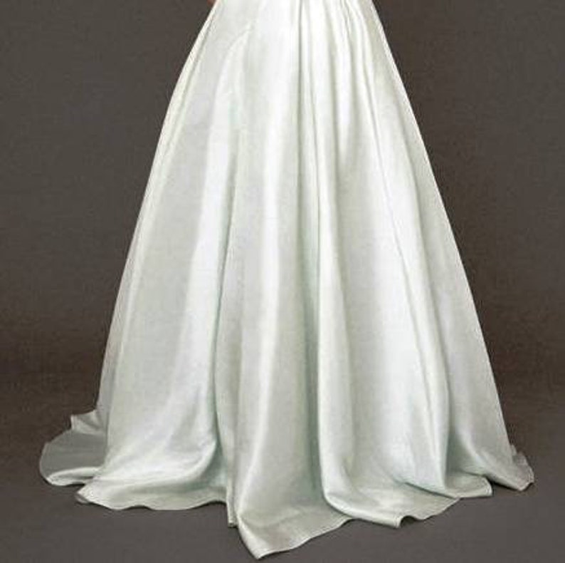 Mint Green Heavy Silky Satin Duchesse Fabric by yard, Satin for wedding elegant bridal gown fabric image 3