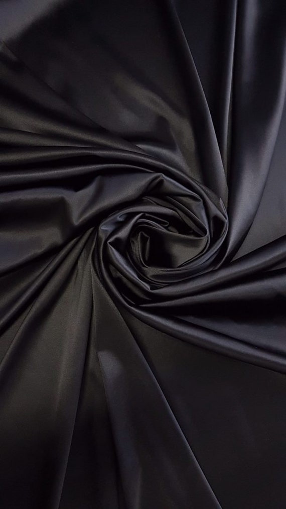 Black Heavy Silky Satin Fabric by Yard, Satin for Wedding Elegant Gown  Fabric -  Canada