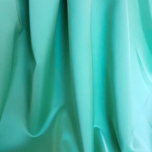 Mint Green Heavy Silky Satin Duchesse Fabric by yard, Satin for wedding elegant bridal gown fabric image 2