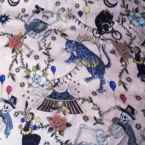 High Quality Viscose Printed Fabric, Circus Printed Fabric by the Yard, Limited edition pink amazing fabric