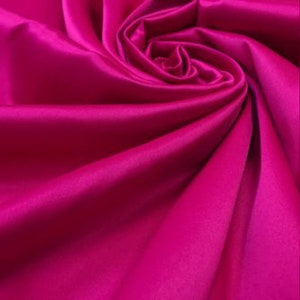 Magenta Heavy  Silky Satin Fabric by yard, Satin for wedding elegant gown fabric