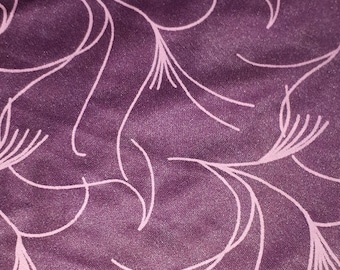 Purple and Pink Vintage Pattern Fabric, Elegant Stretch Jersey Polyester Spandex Fabric by Yard