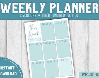 Weekly Planner, Printable Weekly Planner, Daily Planner, Printable Planner, Digital Weekly Planner, Weekly Calendar, Weekly Schedule