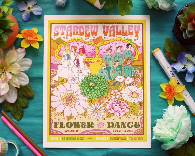 11x14 Inch Stardew Valley Event Poster Prints The Flower Dance