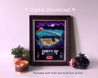Cartel del Festival de la víspera del Espíritu (Stardew Valley) Impresión artística - *DESCARGA DIGITAL*