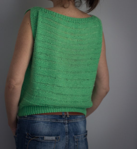 Thread sweater with a beautiful openwork, hand kn… - image 5