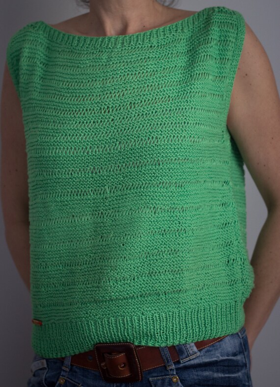 Thread sweater with a beautiful openwork, hand kn… - image 3