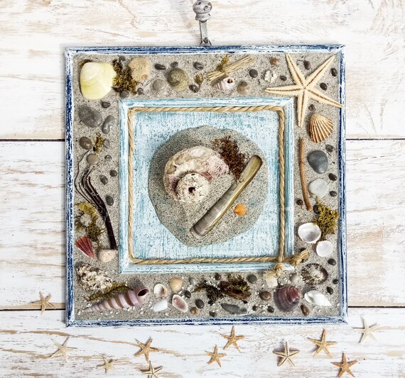 Shell Picture Wall Art Coastal Living Idea For Coastal Living Etsy