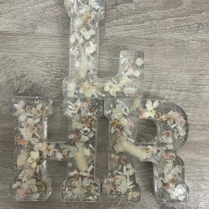 Resin Letters Roses Floral Resin Epoxy Letters | Custom | Gifts | Decor| Wedding | Memorial ...