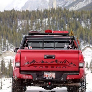 Tacoma Tailgate Mountain Decal, Large Mountain Decal, 4runner back window decal