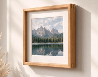 Marco de estudio - Marco de fotos de madera maciza de teca, para mesa o pared, conjunto para galería de fotos