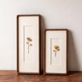 Photo Booth Strip Frame, Solid Walnut or Teak Long Narrow Picture Frame for Travel Tickets, Maps & Pressed Flowers, Custom Mat