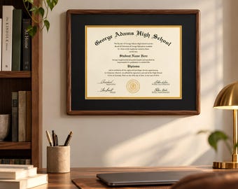 Marco para diploma de nogal con paspartú, marco para certificado de graduación de madera maciza, marco para diploma de 8.5x11 y 11x14 pulgadas, regalo para graduados