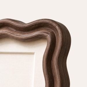 Ripple Frame – Organic Wavy Picture Frame, Solid Walnut or Teak Wood Frame, Curvy Rustic Home Decor