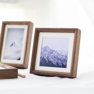 BLESS- HSH Solid Wood Picture Frame Rustic Walnut Wood Photo Frame Set Size from 6&quot; to 20&quot; Hardwood Frame Anniversary Engagement  Gift