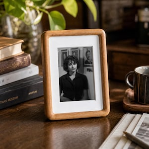 Rustic Walnut Wood Picture Frame: Solid Wood Retro Photo Display