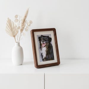 Solid Wood Picture Frame (Walnut/Teak/Beech) - Hangs or Stands, Horizontal/Vertical - 2x3" to 10x12" & Square Photo Frames