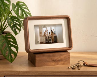 HAVEN - Marco de fotos de madera maciza, juego de marcos de fotos rústicos de madera de nogal y teca, tamaños desde 4" hasta A4, juego de marcos de madera dura