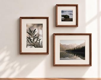 Marco de estudio - Marco de fotos de madera maciza, para mesa o pared, conjunto para galería de fotos