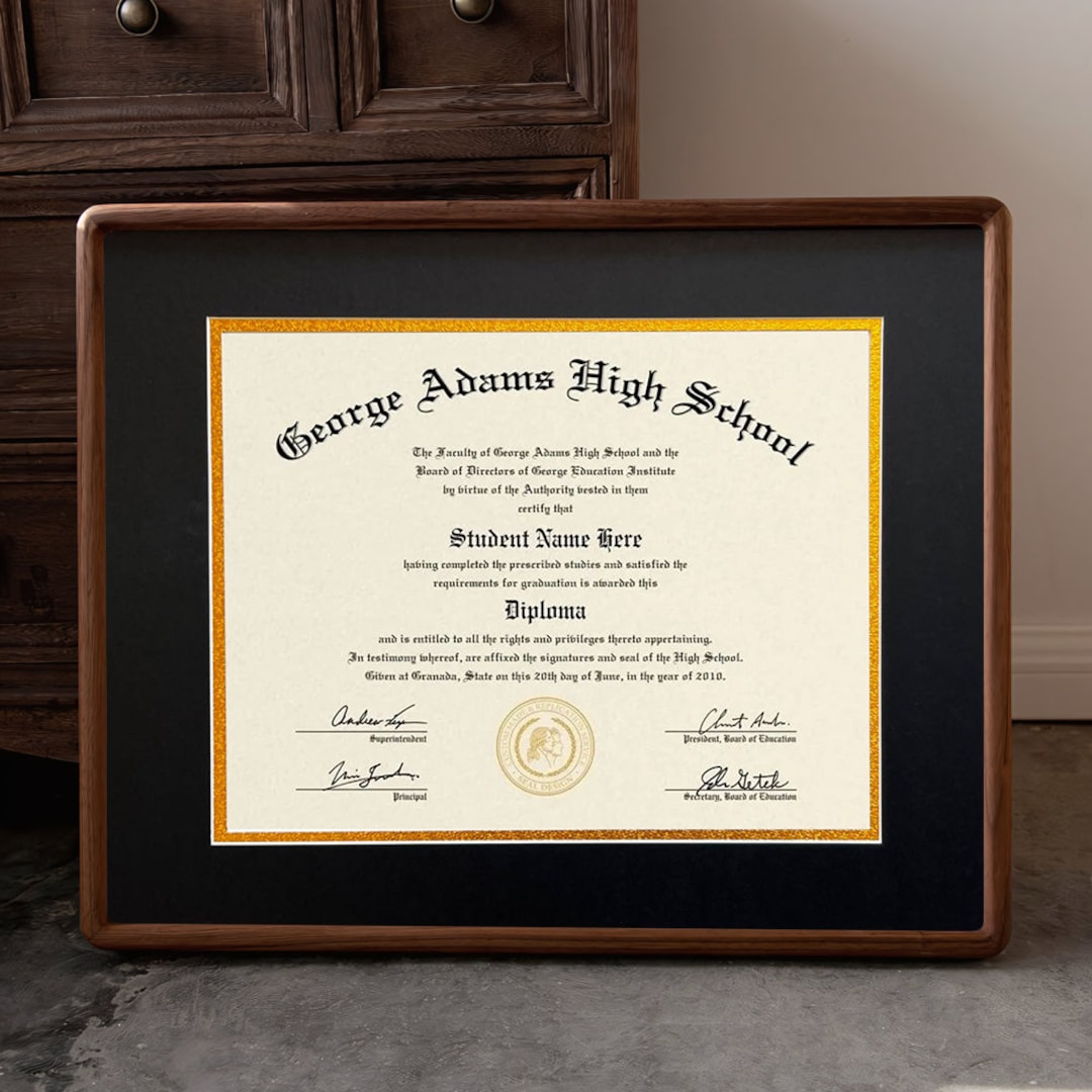 HONOR Solid Walnut Wood Diploma Frame, College Diploma Plaque, 8.5x11