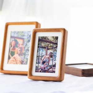 Real Solid Wood Picture Frame, Rustic Walnut Wood Teak Wood Photo Frame, Size from 6&quot; to 20&quot;, Retro Frame, Anniversary Wedding Gift