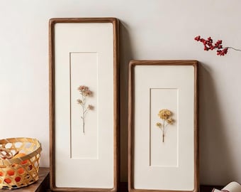 Massief walnoot- en teakhouten photoboothstrip, reisgeheugenlijst, display voor kaarten, kaartjes, geperste bloemen - lange, smalle galerijlijst