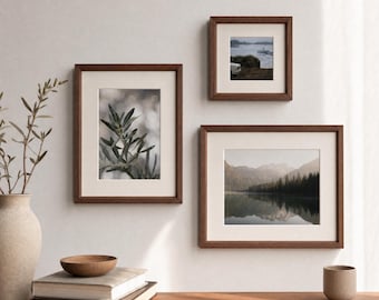 Marco de estudio - Marco de fotos de madera maciza, para mesa o pared, conjunto para galería de fotos