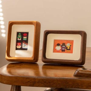 Solid Walnut and Teak Wood Photo Frame for Family Portraits & Wedding Photos - Rounded Corner Display for Desk or Wall - 2x3 to 8x10 Inch