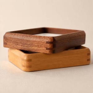 Solid Walnut and Teak Wood Photo Frame for Family Portraits & Wedding Photos - Rounded Corner Display for Desk or Wall - 2x3 to 8x10 Inch