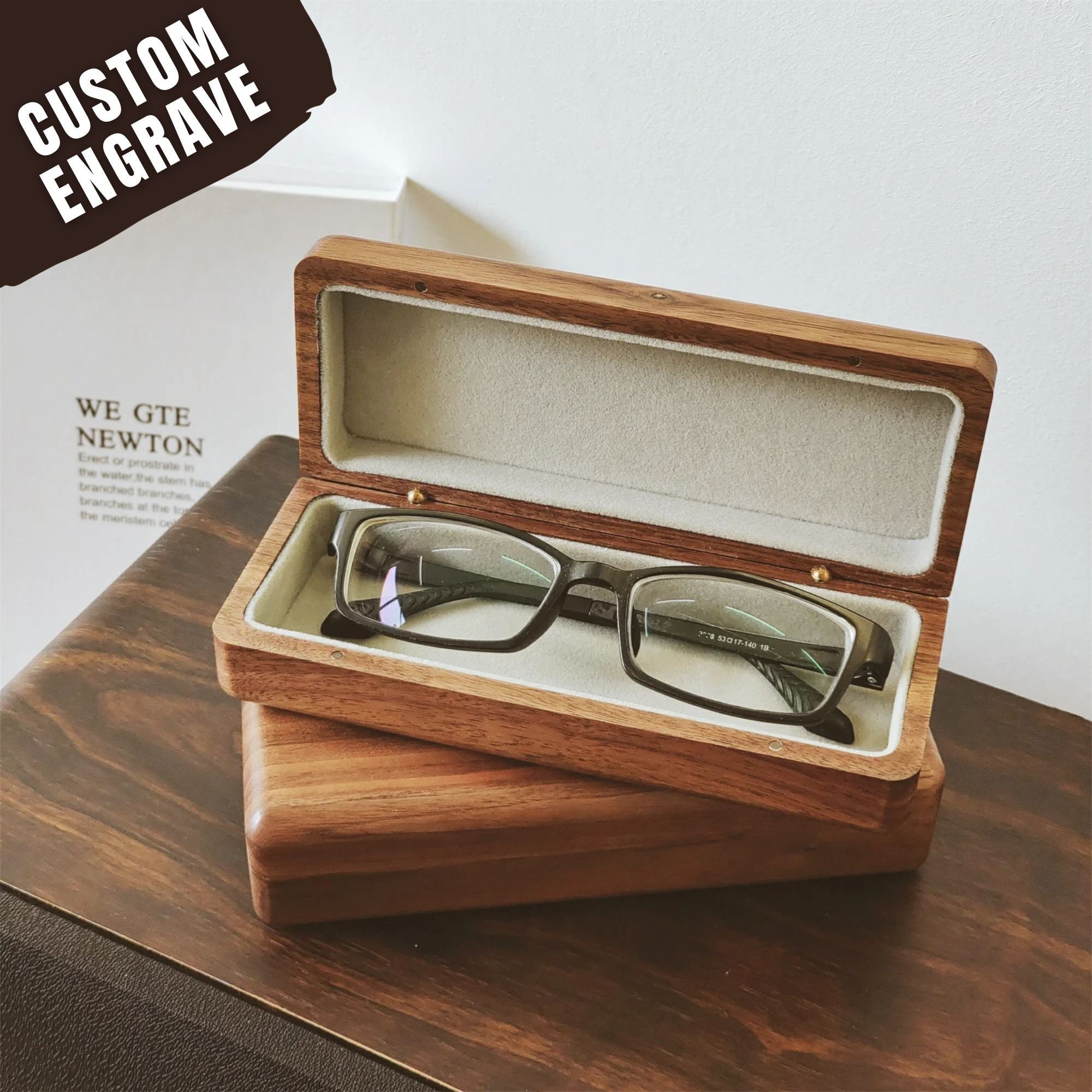 Wooden Glasses Case Mini Jewelry Oak Box Little Things Box -  Sweden