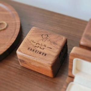 Premium Solid Wood Custom Ring Box - Personalized Wedding, Engagement ...
