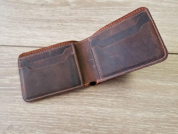 Personnalisé Gravé Qualité Véritable Cuir Souple Marron Portefeuille Papa Cadeau D/'anniversaire