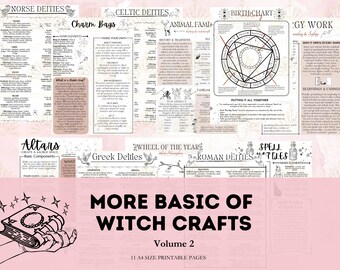Grimorio, Pacchetto di informazioni di base sulla stregoneria, Guida per principianti alla stregoneria, PDF stampabile, Libro delle ombre, Stampabile, Pagina BOS
