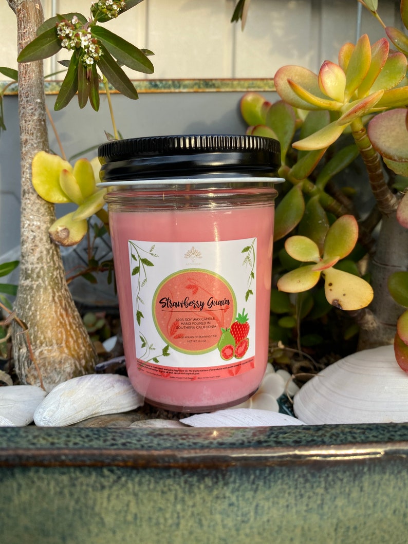 Strawberry Guava Candle Strawberry Guava Soy Wax Candle Soy Etsy