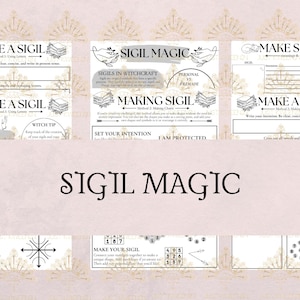 Sigil guide and planner, learn how to create sigils, worksheets to create sigils, sigils for witchcraft and witches, book of shadows insert