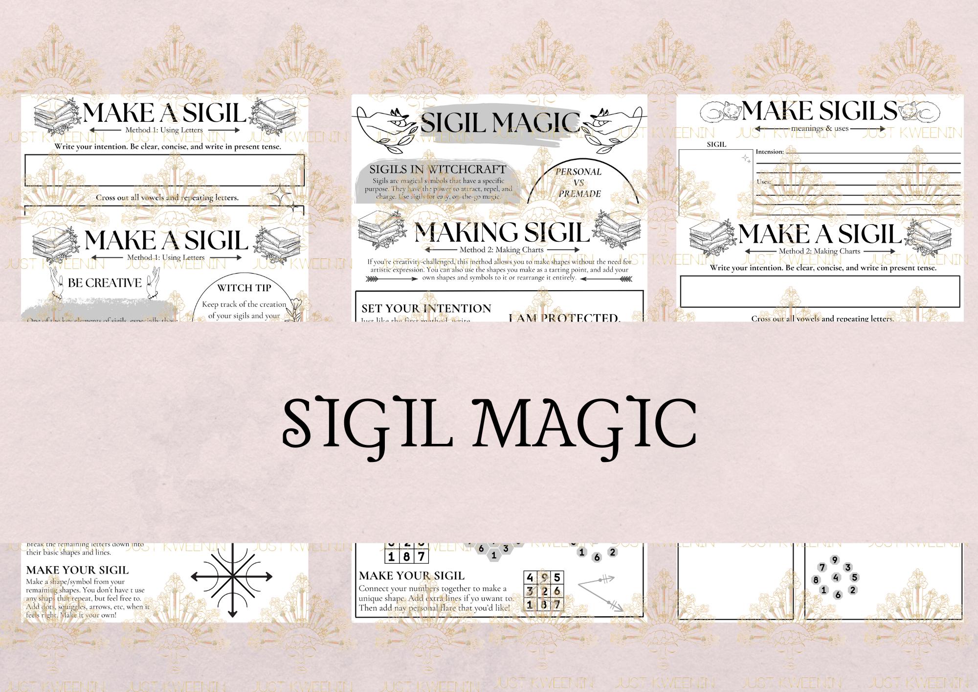 Sigil Guide and Planner, Learn How to Create Sigils, Worksheets to ...