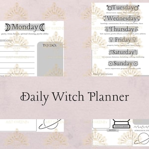 Daily Witch Planner,  Witchy Printable Pages, Witchy Planner, Book of Shadows, Printable Witch Planner, Witch Journal, Pagan Planner