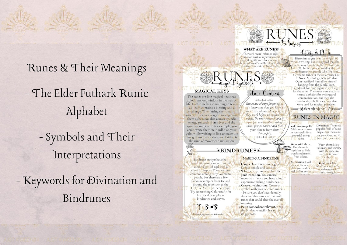 Elder Futhark Runes | Rune Cheat Sheets | Rune Guide | Instant Download ...