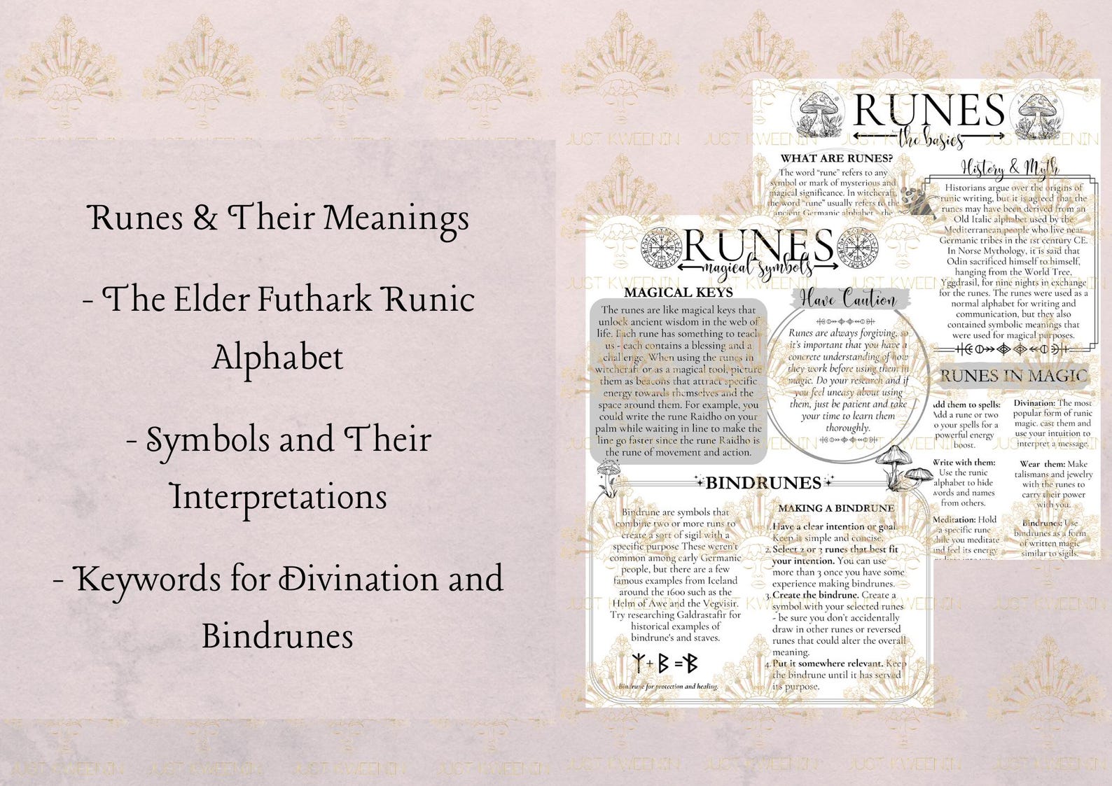 Elder Futhark Runes | Rune Cheat Sheets | Rune Guide | Instant Download ...