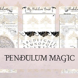 Pendulums and Charts Printable Grimoire Pages - Pendulum Board Printable - Downloadable Pendulum Board