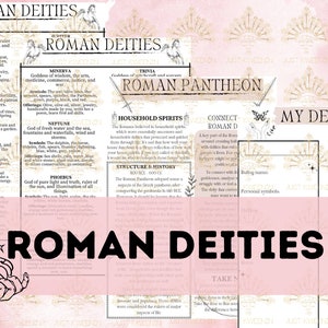 Roman Deities Digital Grimoire Pages, Deities and Pantheons, Greek Norse, Roman Egyptian Celtic Printable Grimoire Pages