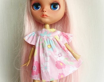 blythe doll dress, butterfly style, light pink