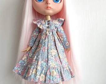 Vestido Blythe, mangas largas con volantes