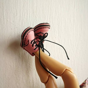 Buty Blythe, różowa skóra, skórzane buty dla Blythe, Pulip, Ob22, Ob24