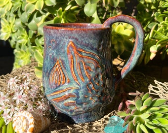 Mermaid Mugs Pottery // Mermaid Tail Mugs, Mermaid Gifts, Coffee Mugs, Ocean Gifts, Mermaid Pottery, Pottery Mugs, Purple Mug, Ocean Lovers