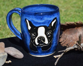 Boston Mugs // Boston Terrier Mugs, Pet Mugs, Animal Lover Mugs, Animal Mugs, Dog Pottery, Puppy Mugs, Dog Owner Gifts, Animal Lover Gifts