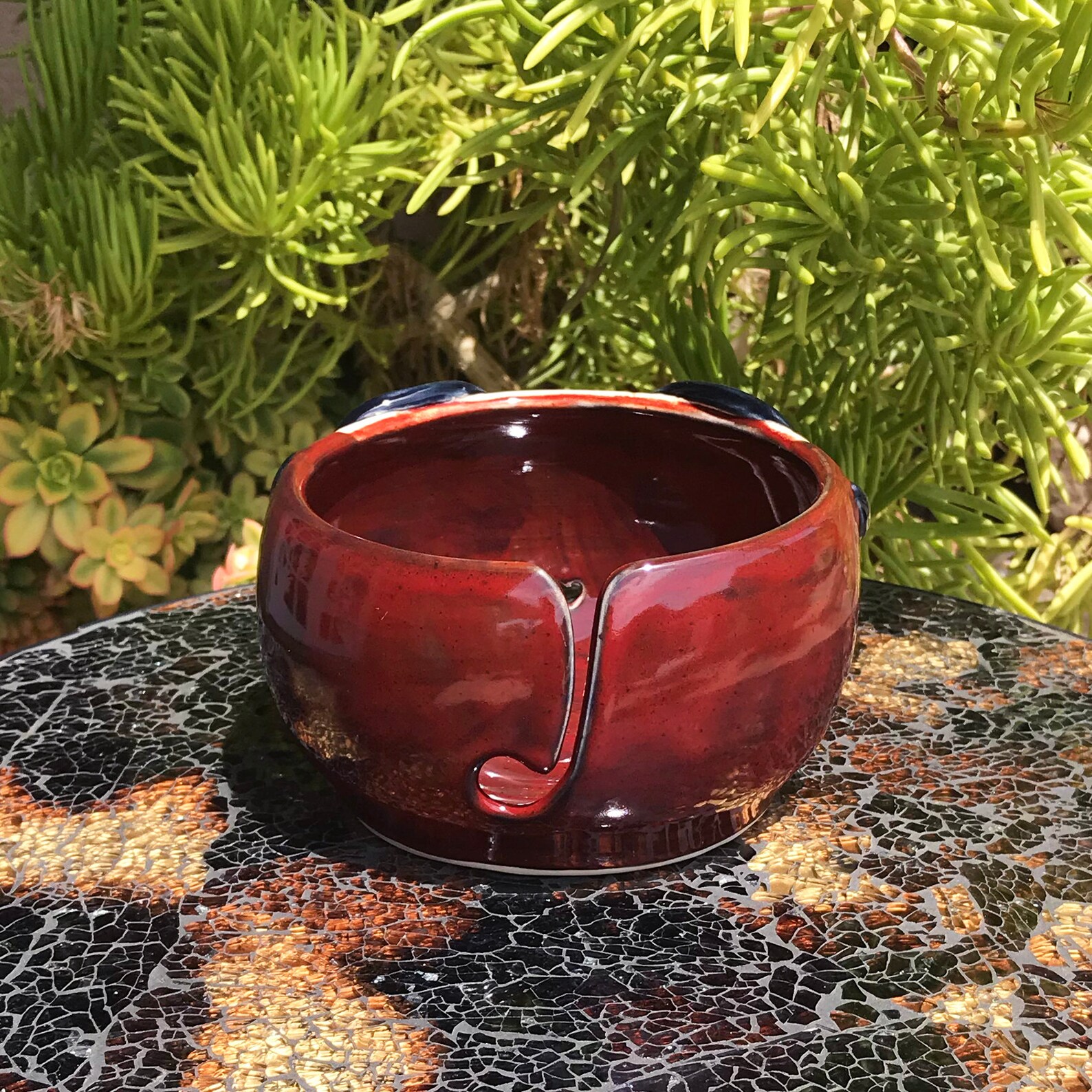 Red Yarn Bowl Face Pottery Yarn Bowl Ceramic Yarn Bowl Face Etsy Hong
