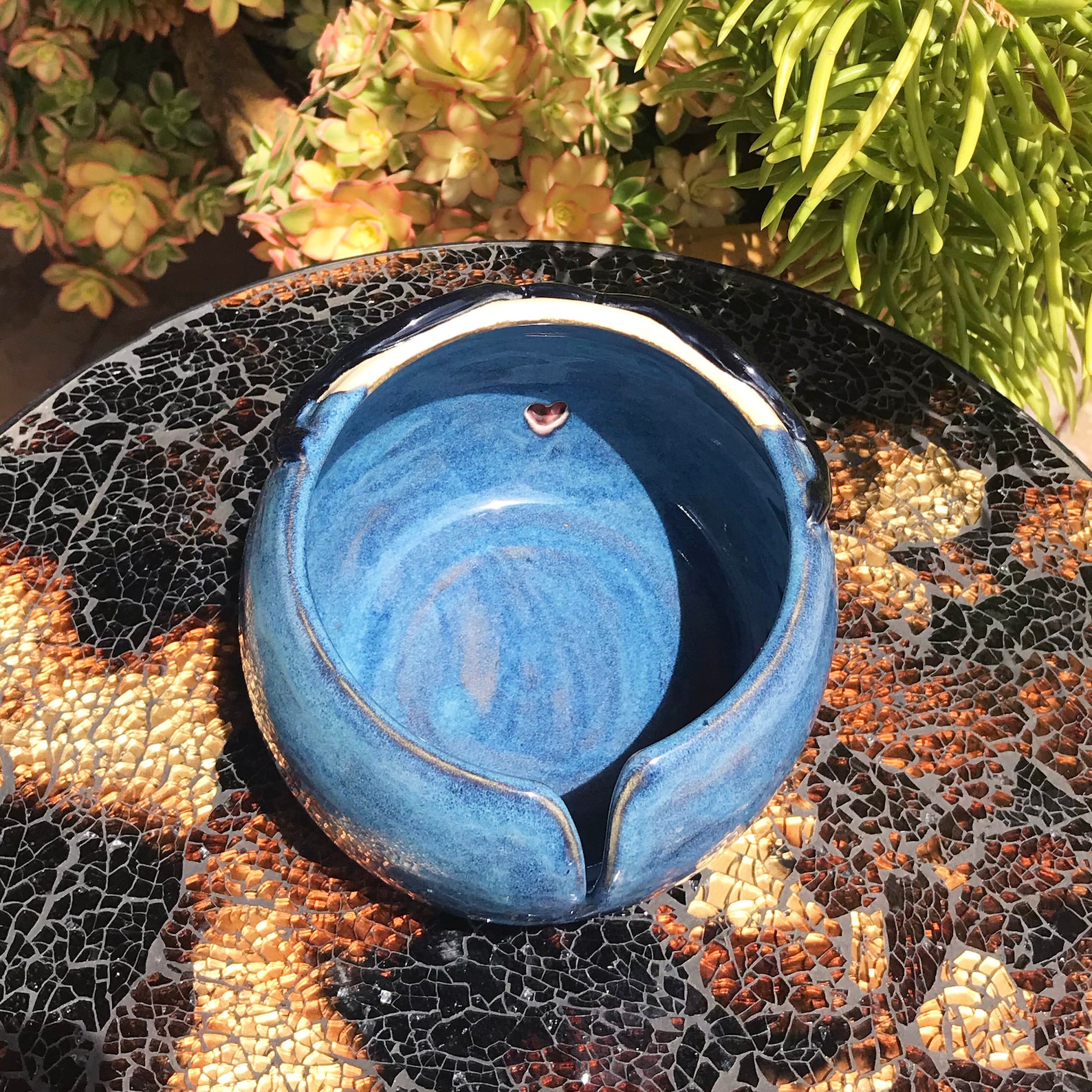 Blue Yarn Bowl Face Pottery // Yarn Bowl Ceramic Yarn Bowl Etsy