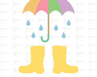 Umberella, Rain Boots, SVG, Umberella SVG, Rain Boots SVG, Umberella Cut File, Rain Boots Cut File, Rain Svg, Welly Boots, Weather Svg